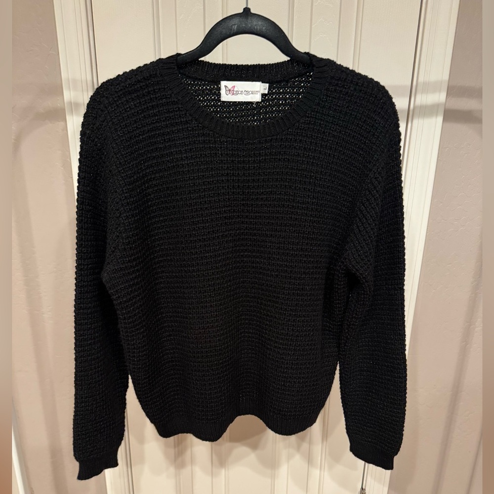 Cotton Emporium Classic Black Knit Crew Neck Sweater